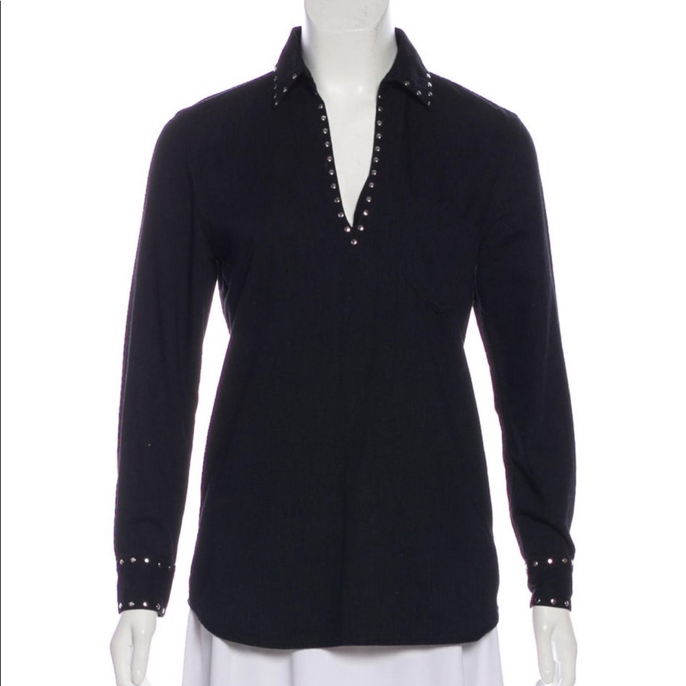 Saint Laurent studded denim shirt